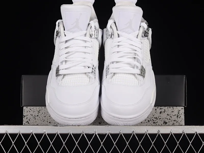 All Categories Air Jordan Jordan Series Basketball Shoes Air Jordan 4 Pure Original Version Air Jordan 4 Retro "PureMoney" AJ4 Joe 4 White Cat Full First Layer Authentic Standard 308497-100